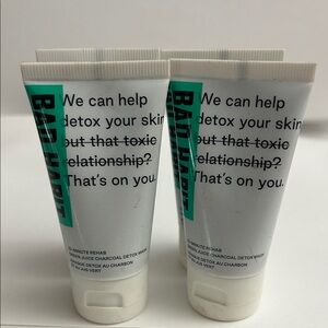 Bad Habit 10 Minute Rehab green juice charcoal Detox Mask set of 4 sealed